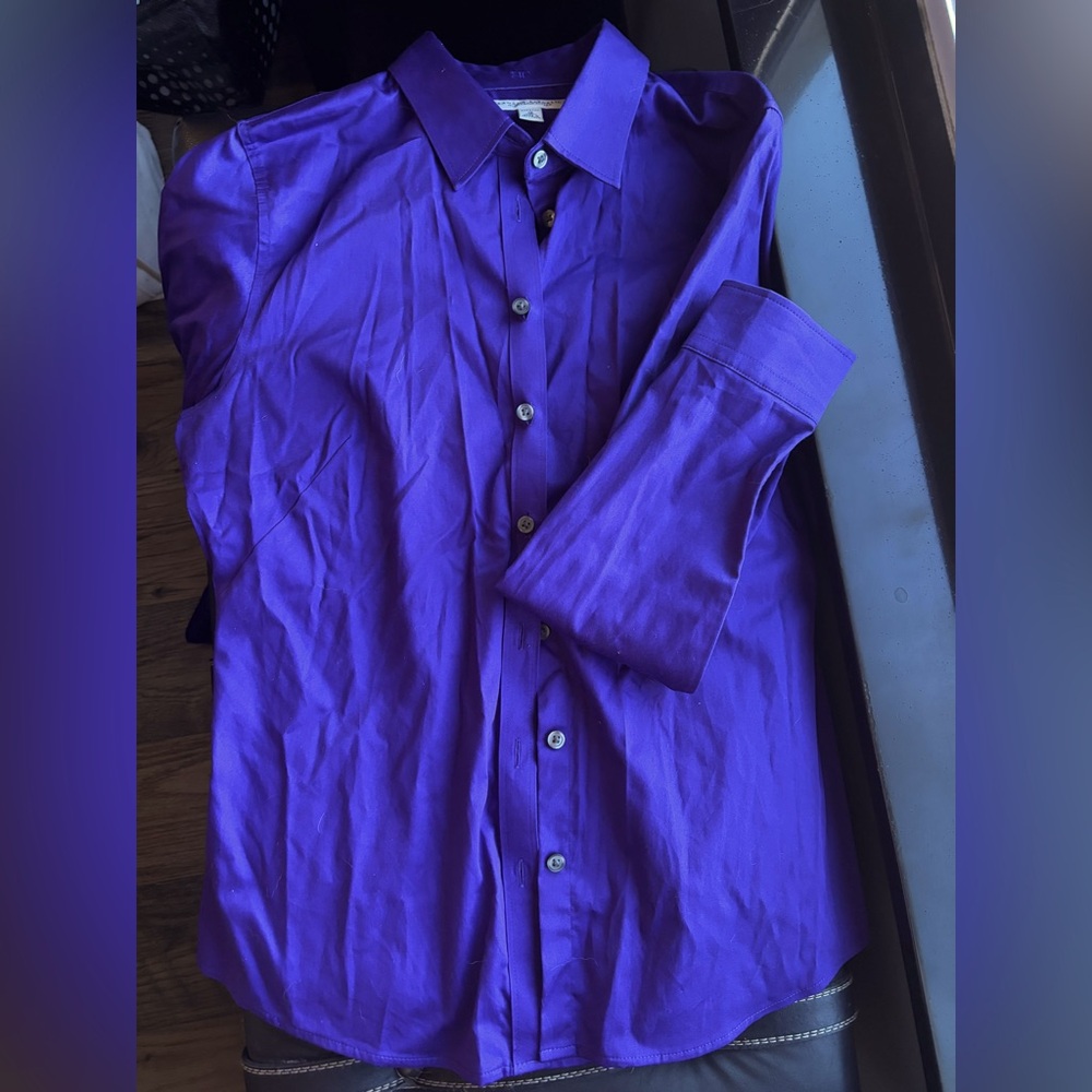 Long sleeve Banana Republic deep purple button up